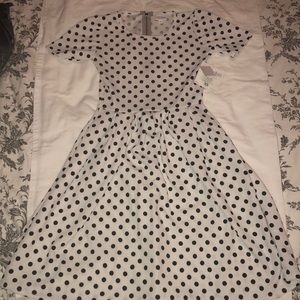 LuLaRoe White and Black Polkadot Amelia dress